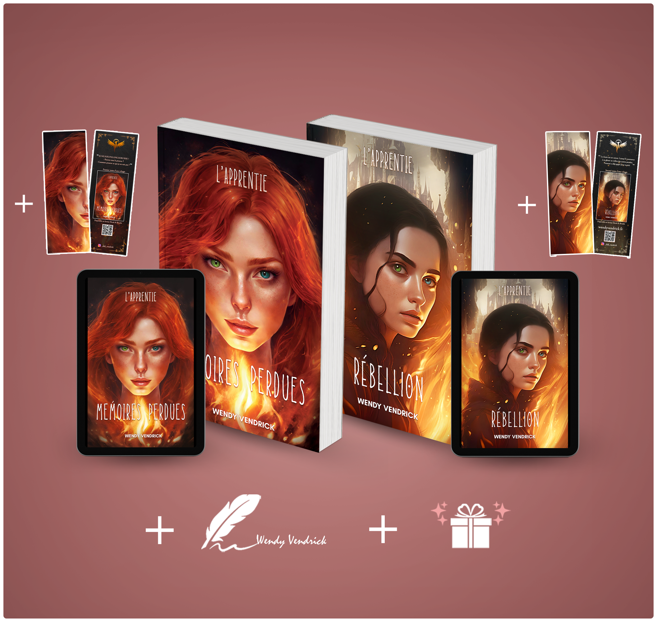 <strong>Pack COMPLET - Brochés + e-books </br> L'Apprentie :</strong> Tome 1 & 2